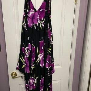 Floral Black and Purple Women's Dress